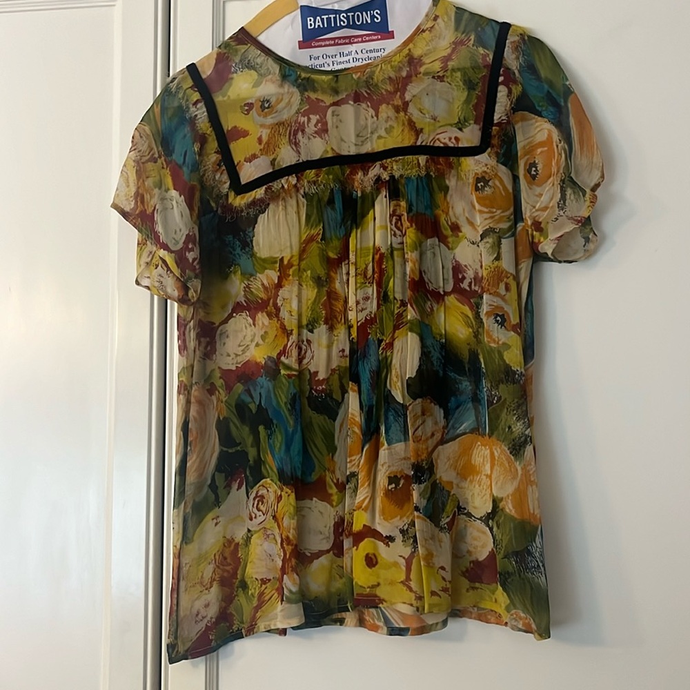 Anthro floral blouse size XS